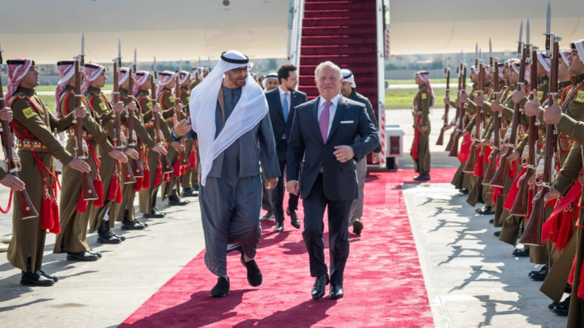 جلالة الملك عبد الله الثاني والشيخ محمد بن زايد آل نهيان