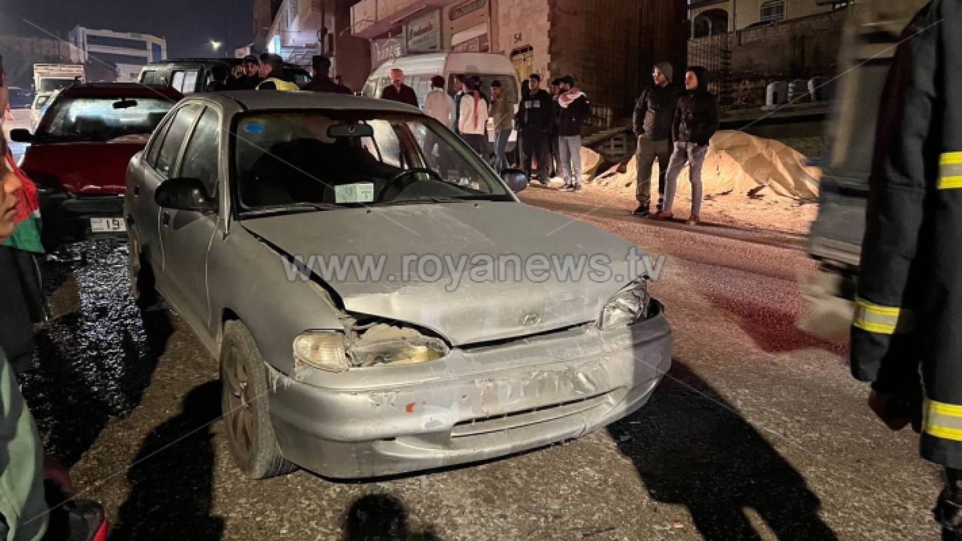 إحدى المركبات التي تعرض لحادث التصادم