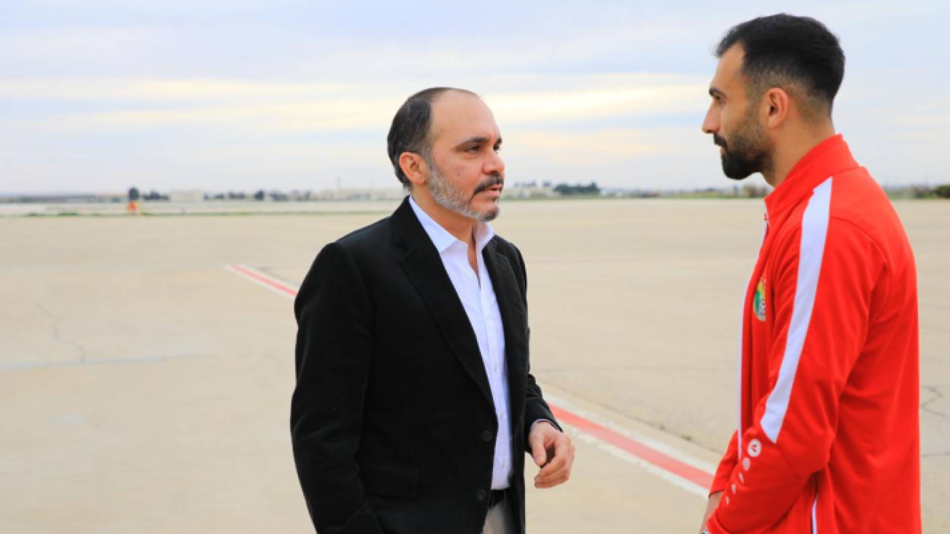 سمو الأمير علي بن الحسين وقائد المنتخب الوطني إحسان حداد