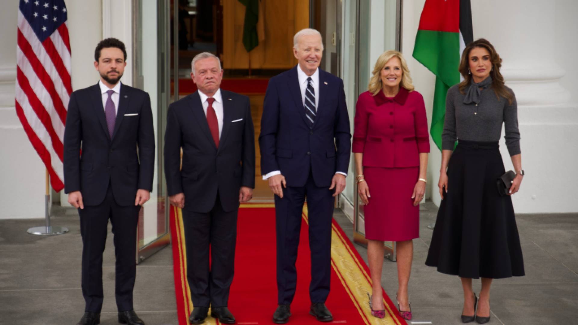 جلالة الملك وولي العهد والملكة رانيا مع الرئيس الأمريكي جو بايدن وعقيلته في الولايات المتحدة