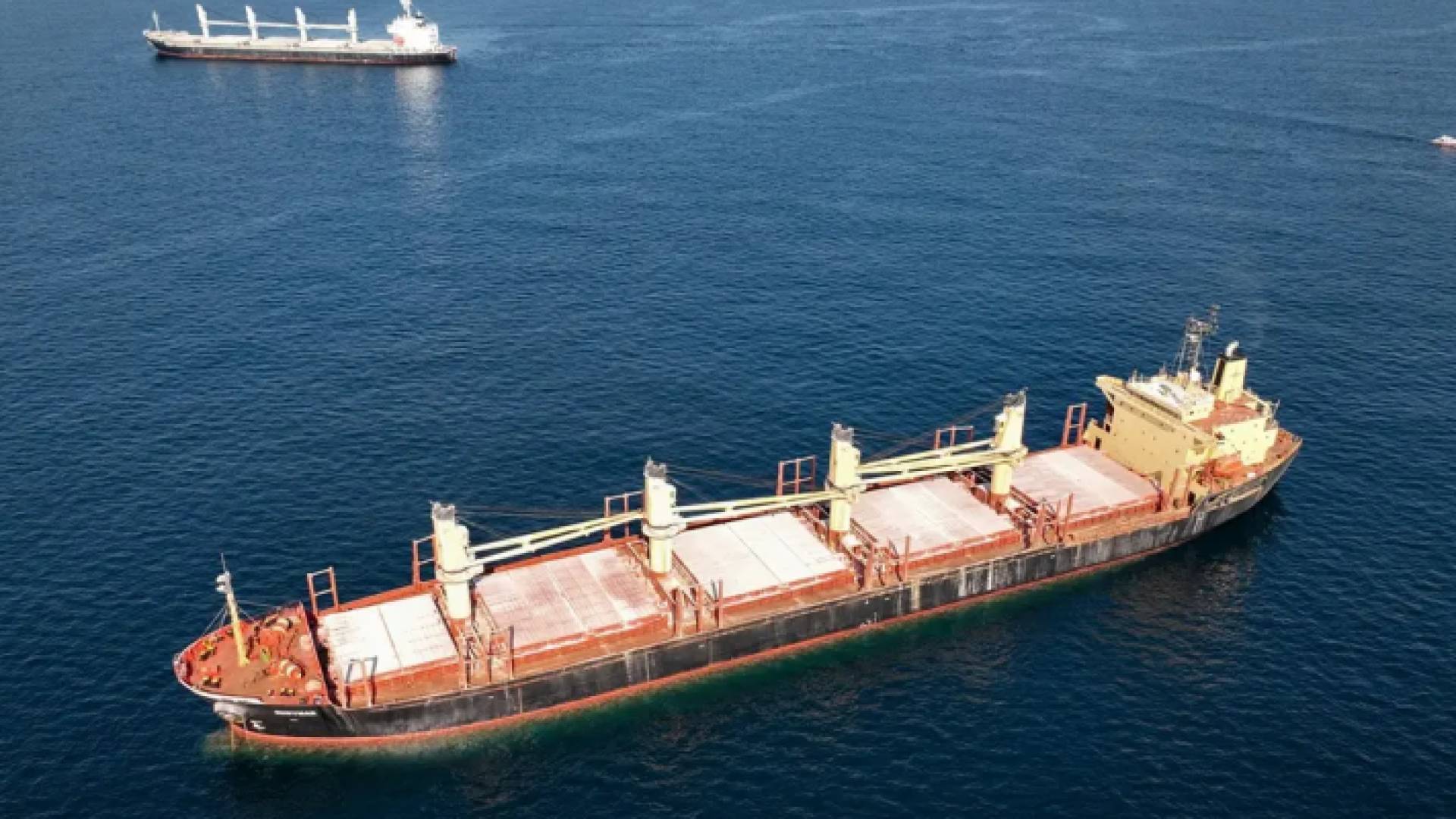 السفينة البريطانية "روبيمار" قبل استهدافها