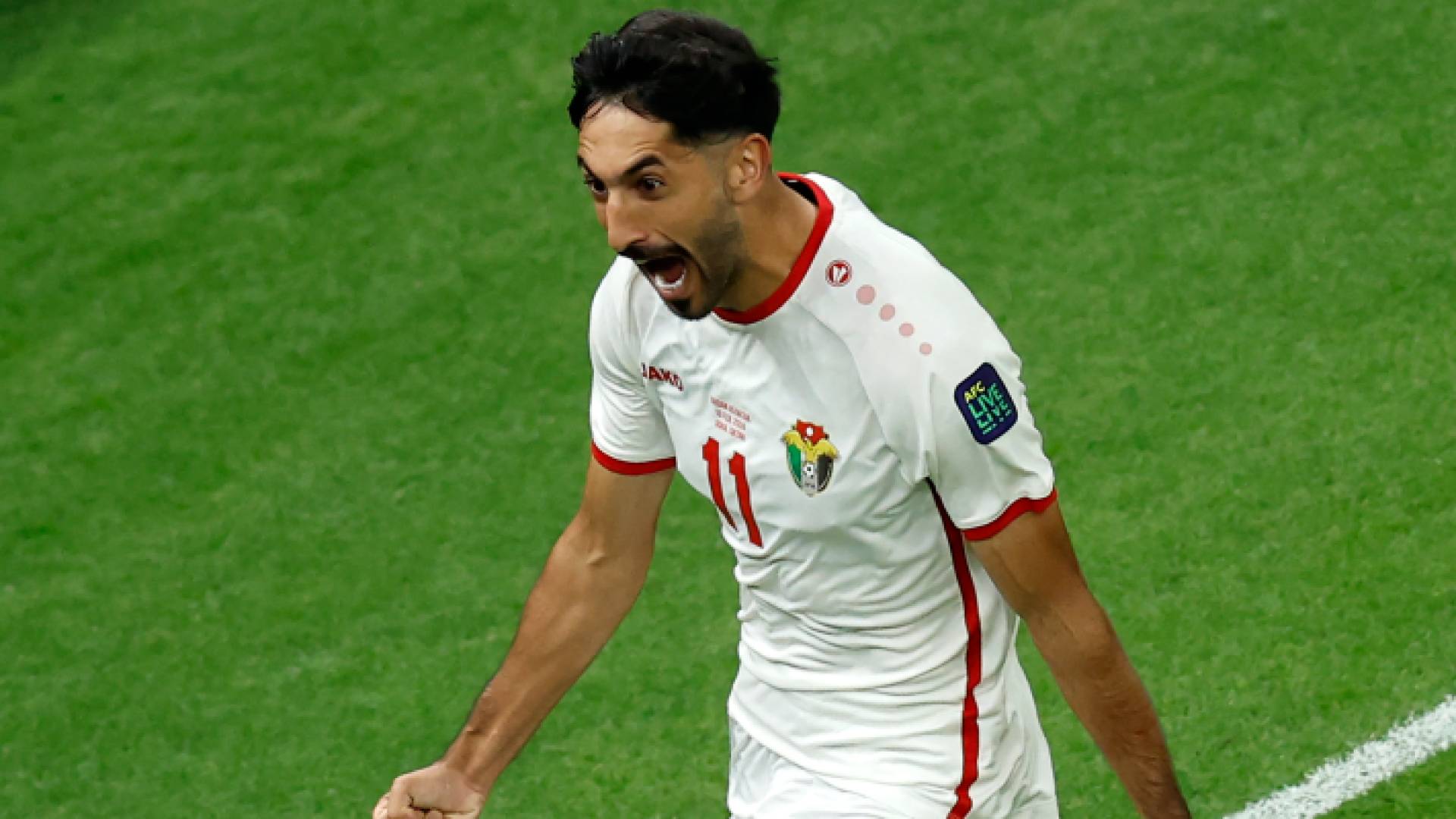 يزن النعيمات بعد تسجيله هدف سابق لمنتخب النشامى