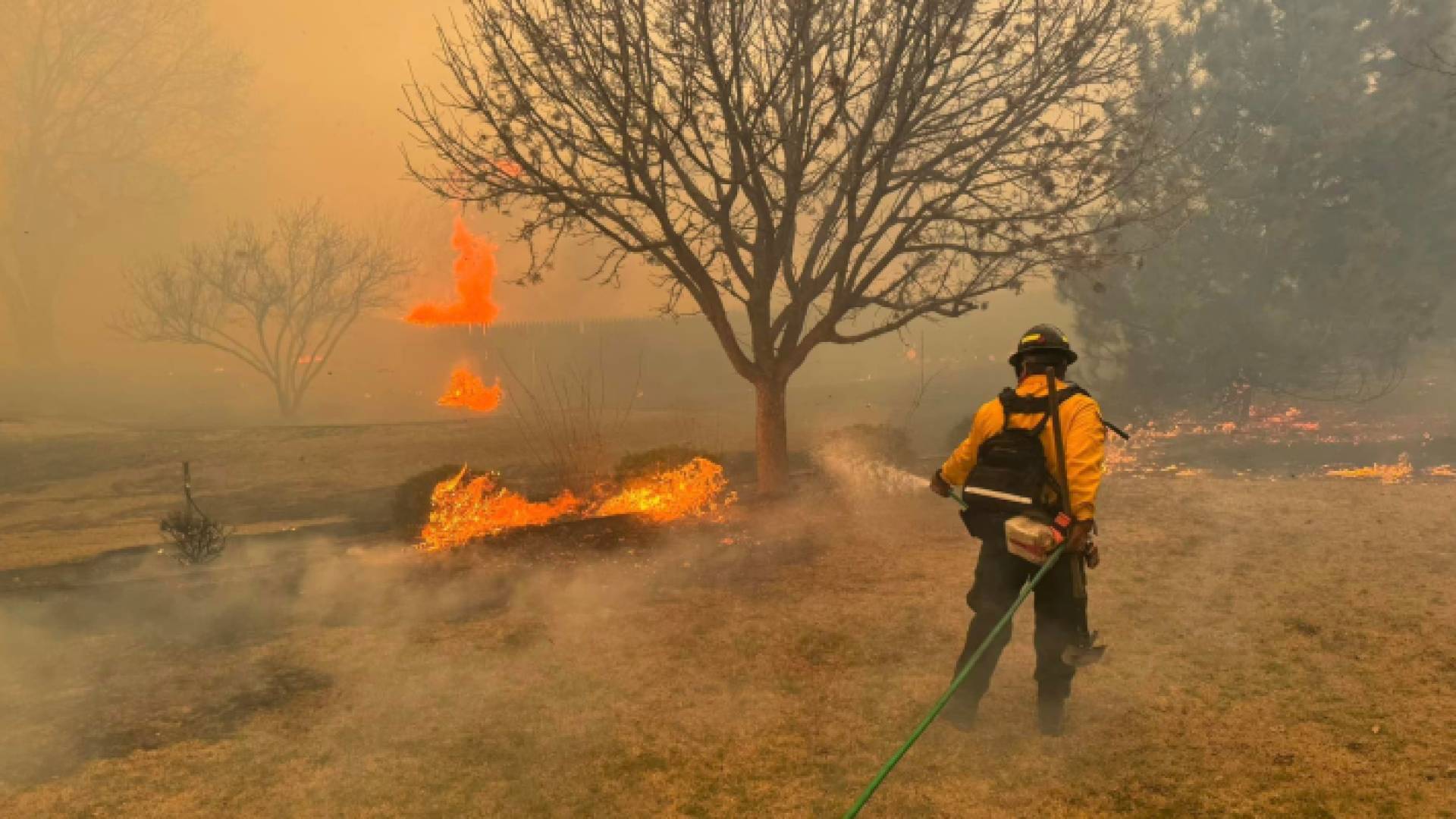 جانب من الحرائق في ولاية تكساس الأمريكية