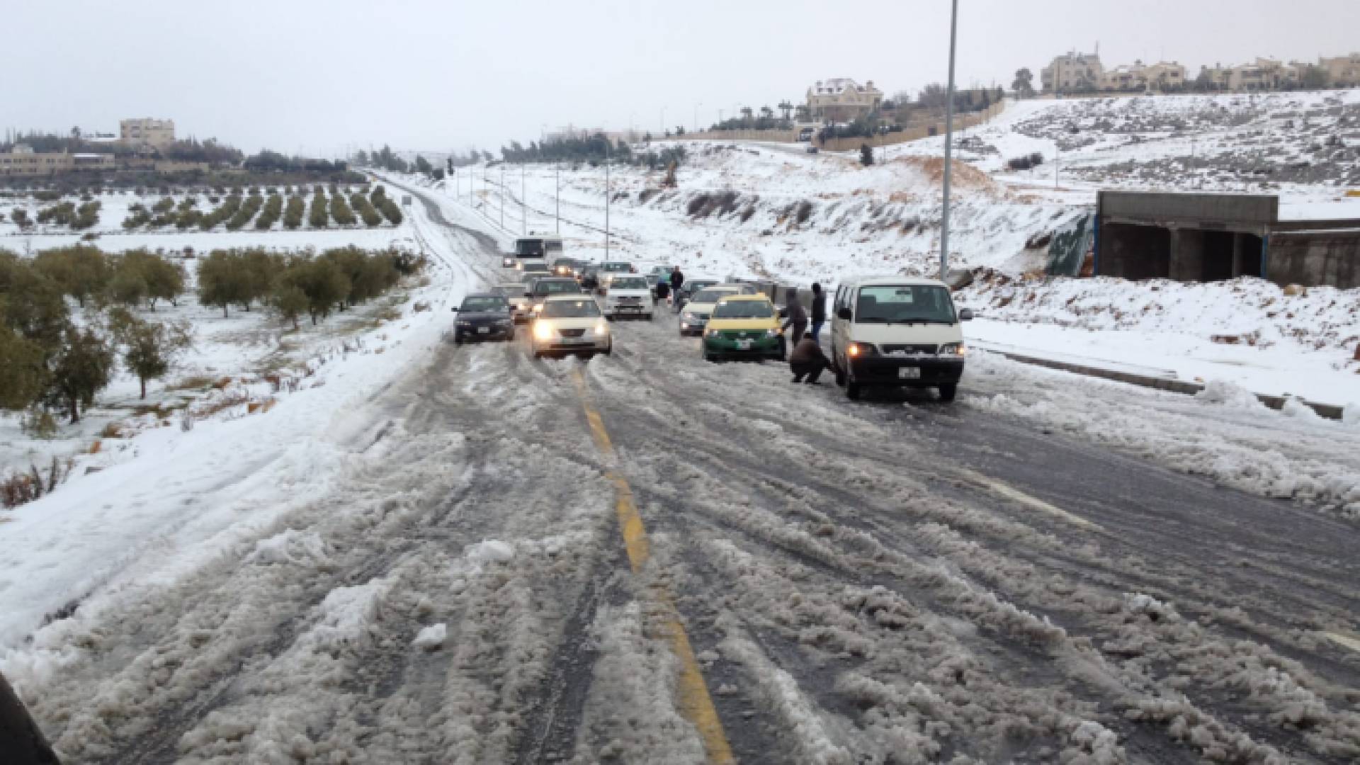 ثلوج في العاصمة عمان في عام 2012