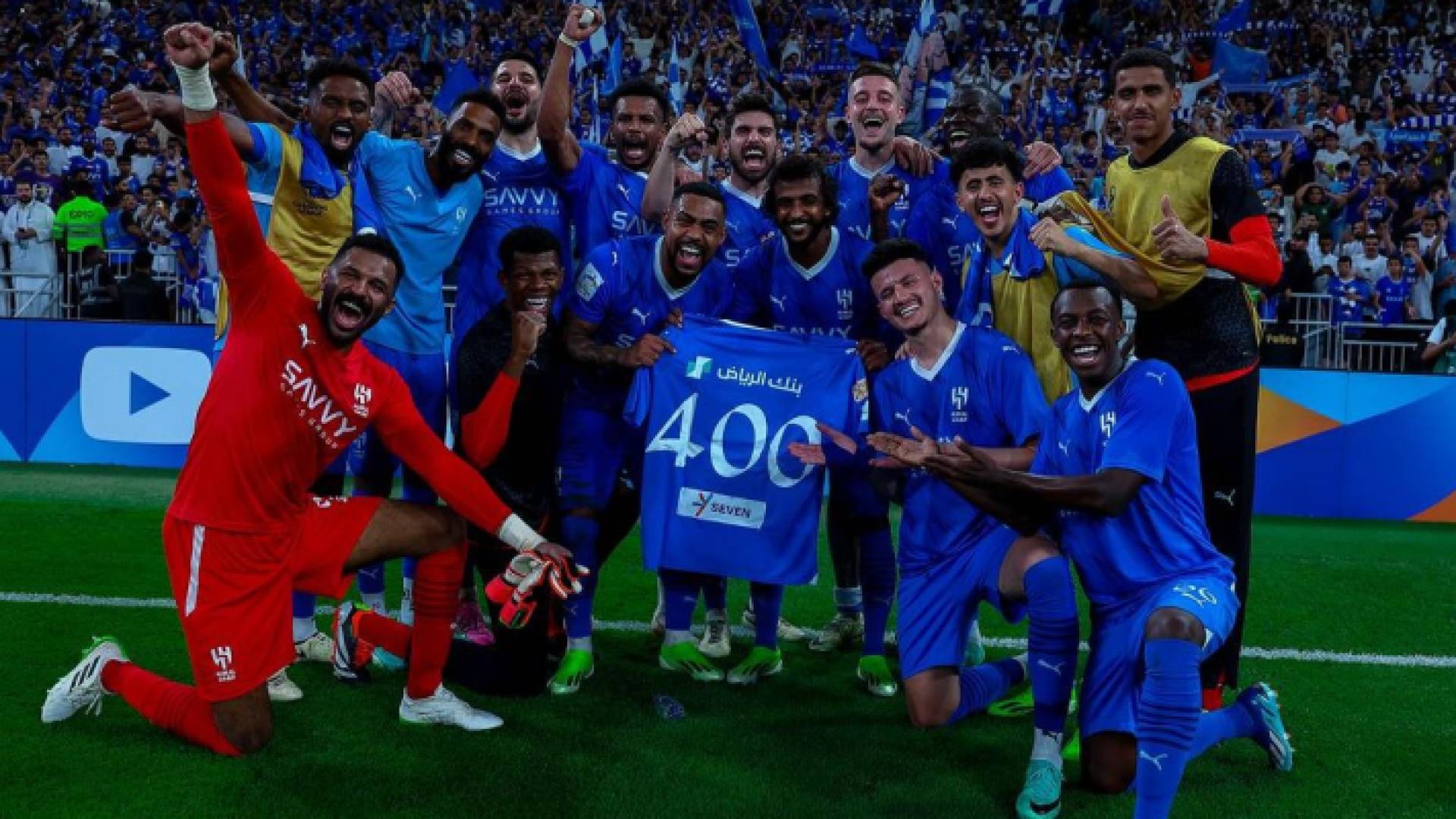 لاعبوا الهلال بعد الفوز على الاتحاد