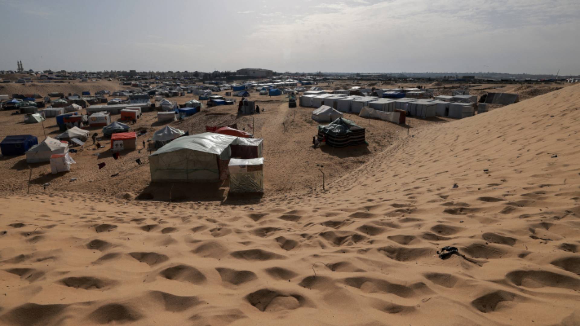 مخيم للنازحين في رفح جنوبي قطاع غزة