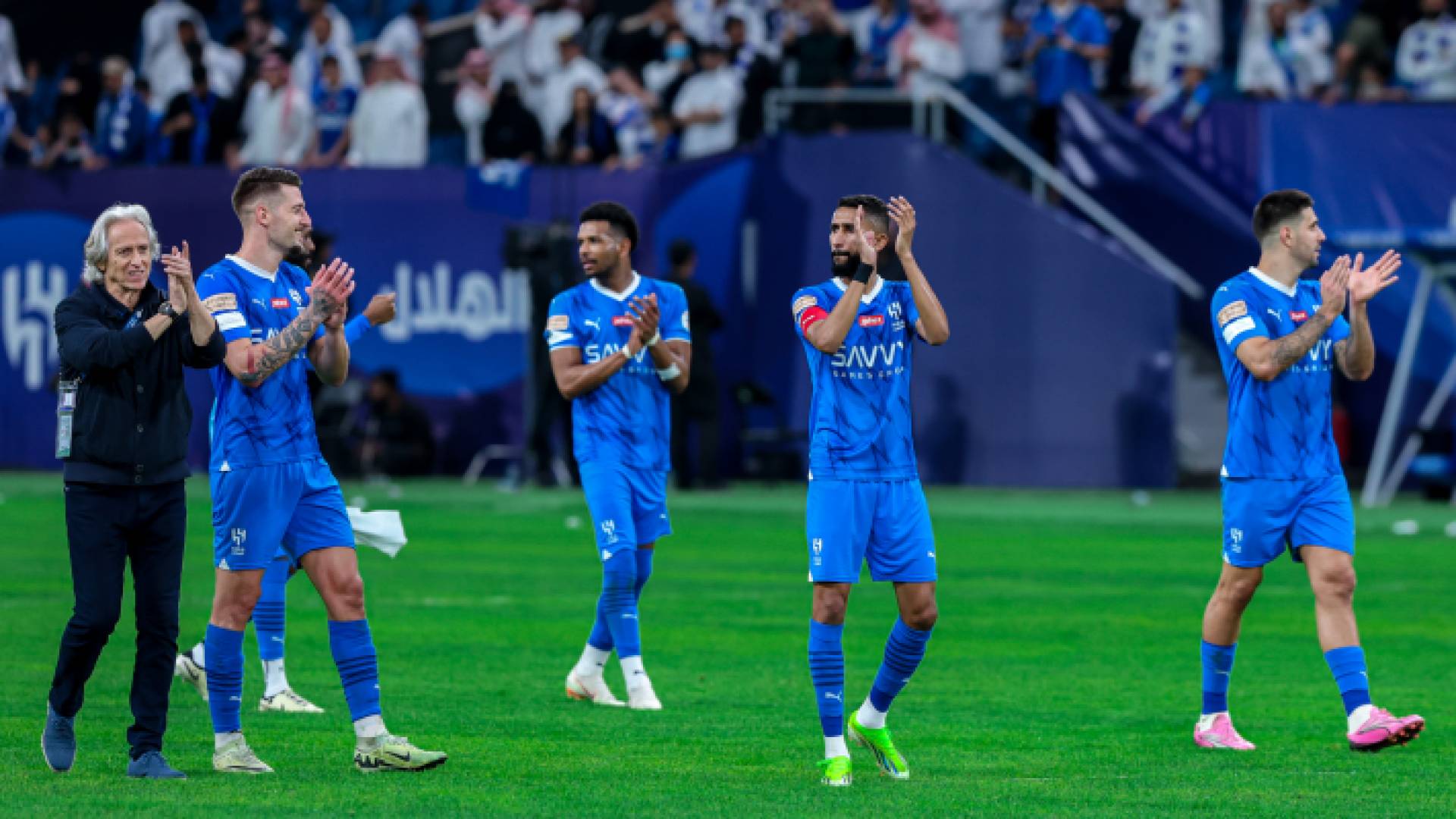 مدرب ولاعبو الهلال بعد الفوز على ضمك بالدوري السعودي