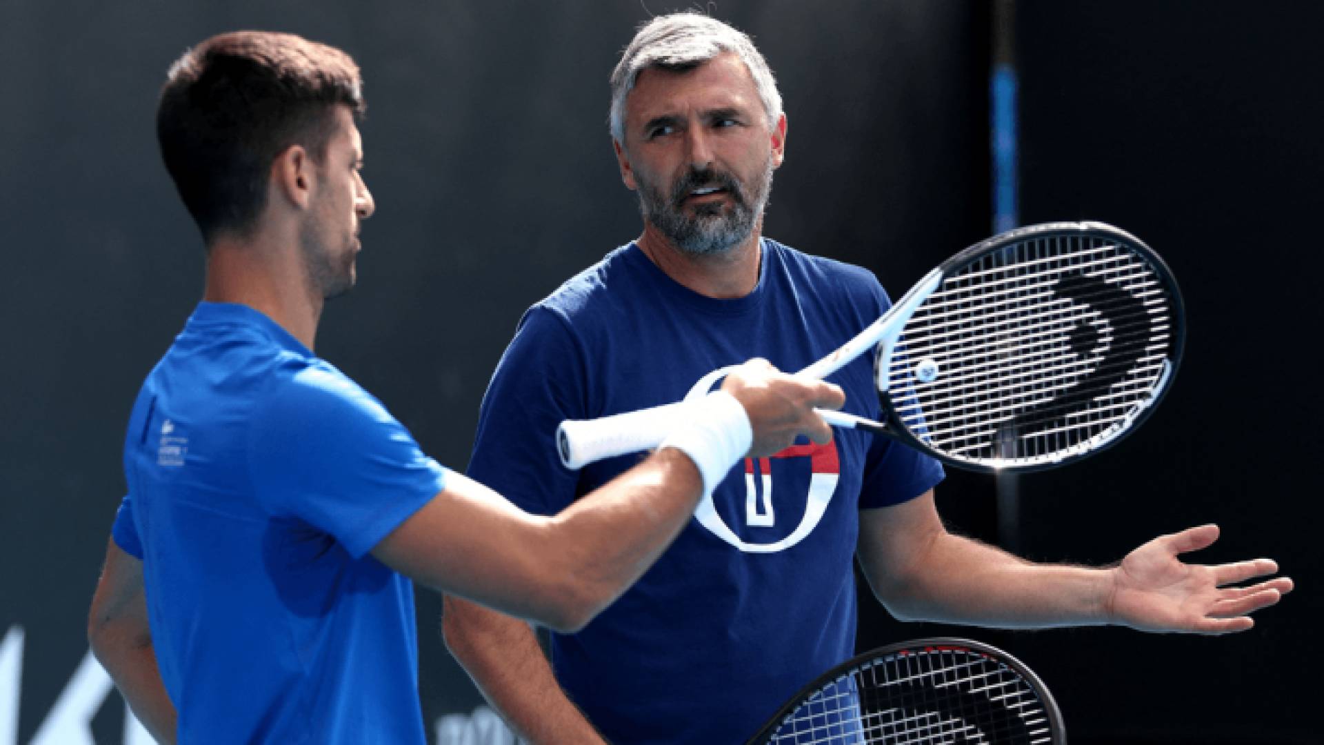 نوفاك دجوكوفيتش ومدربه غوران إيفانيسيفيتش