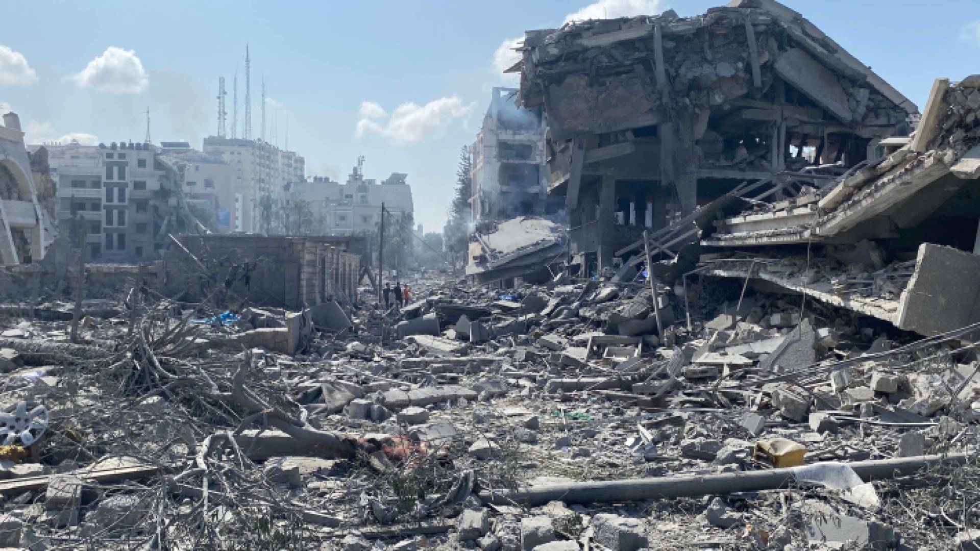 لقطة للمباني المدمرة جراء عدوان الاحتلال على حي الشجاعية بغزة