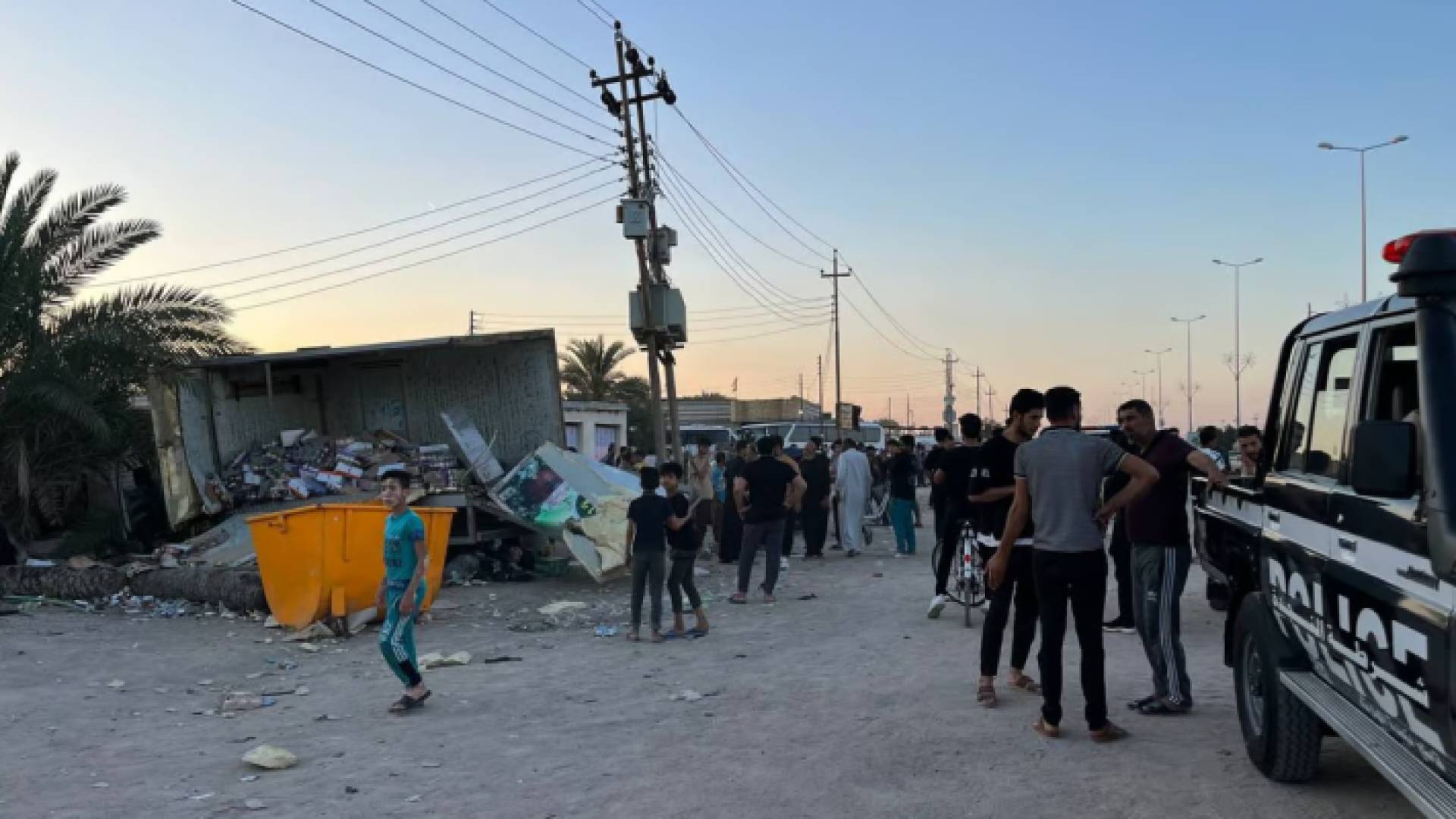 من موقع حادث الدعس في البصرة جنوبي العراق