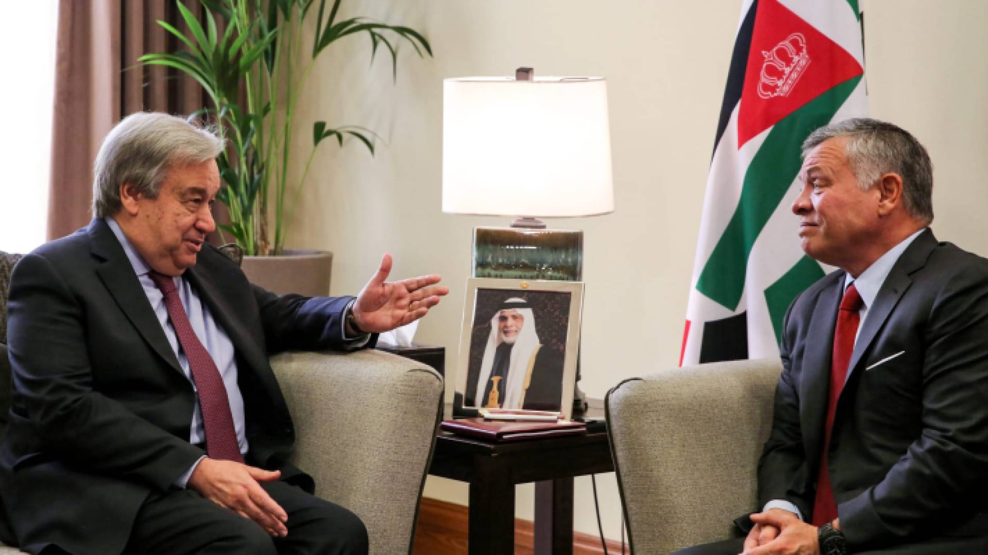 الملك عبدالله الثاني والأمين العام للأمم المتحدة أنطونيو غوتيريس - أرشيفية