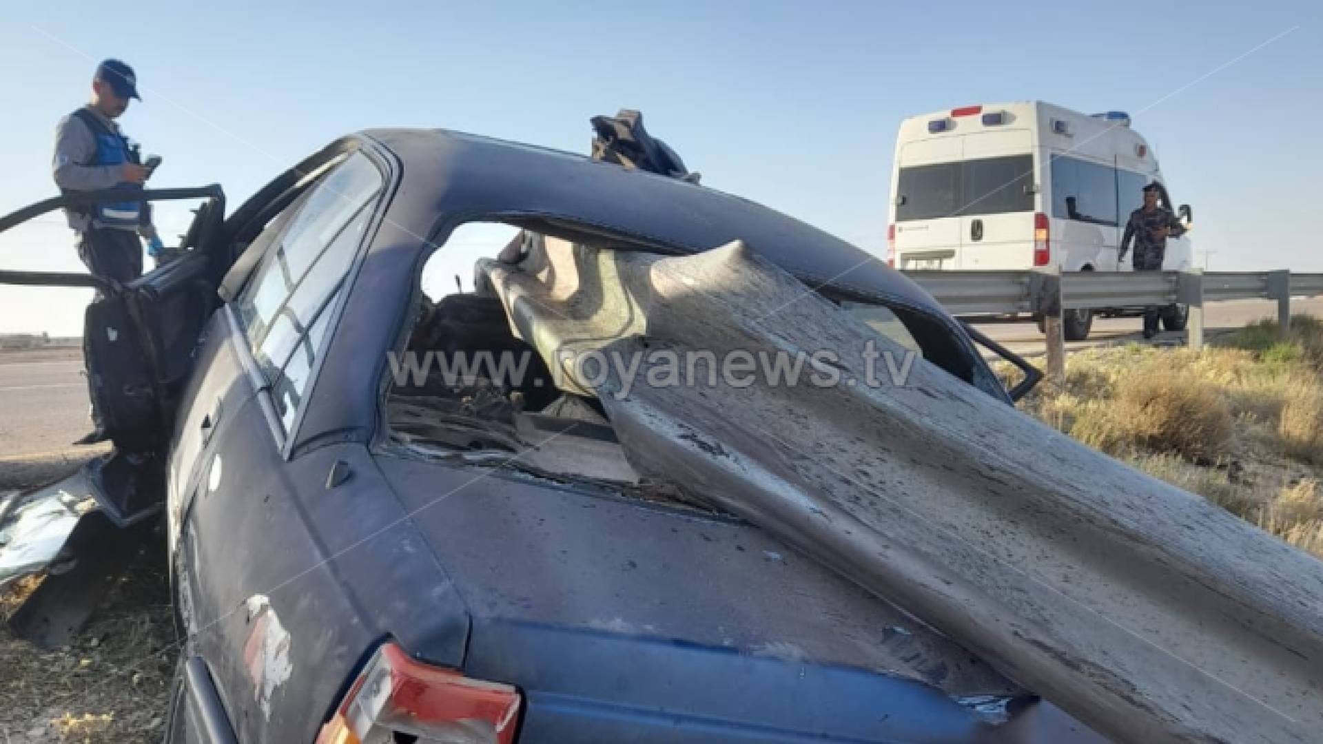 السيارة التي تعرضت للحادث المروع في معان