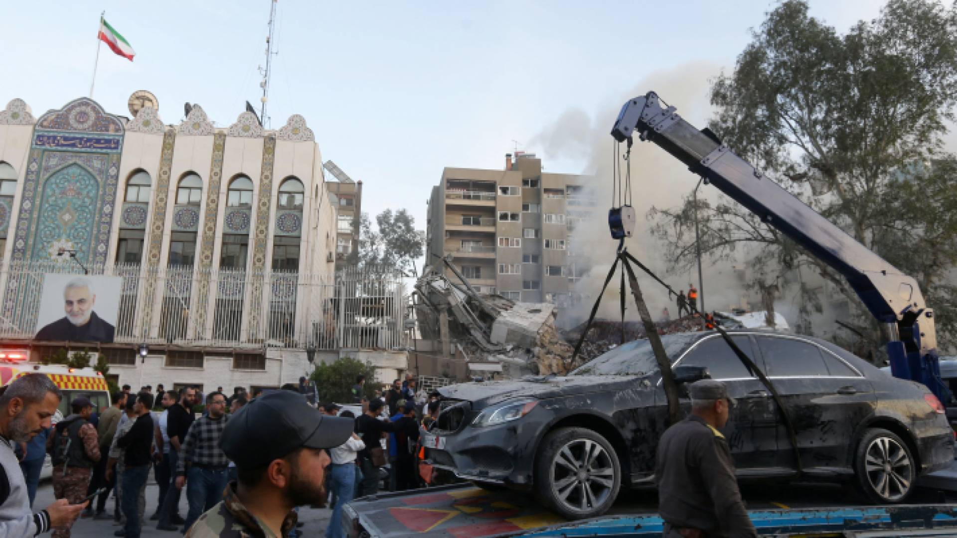 موقع استهداف القنصلية الايرانية في دمشق