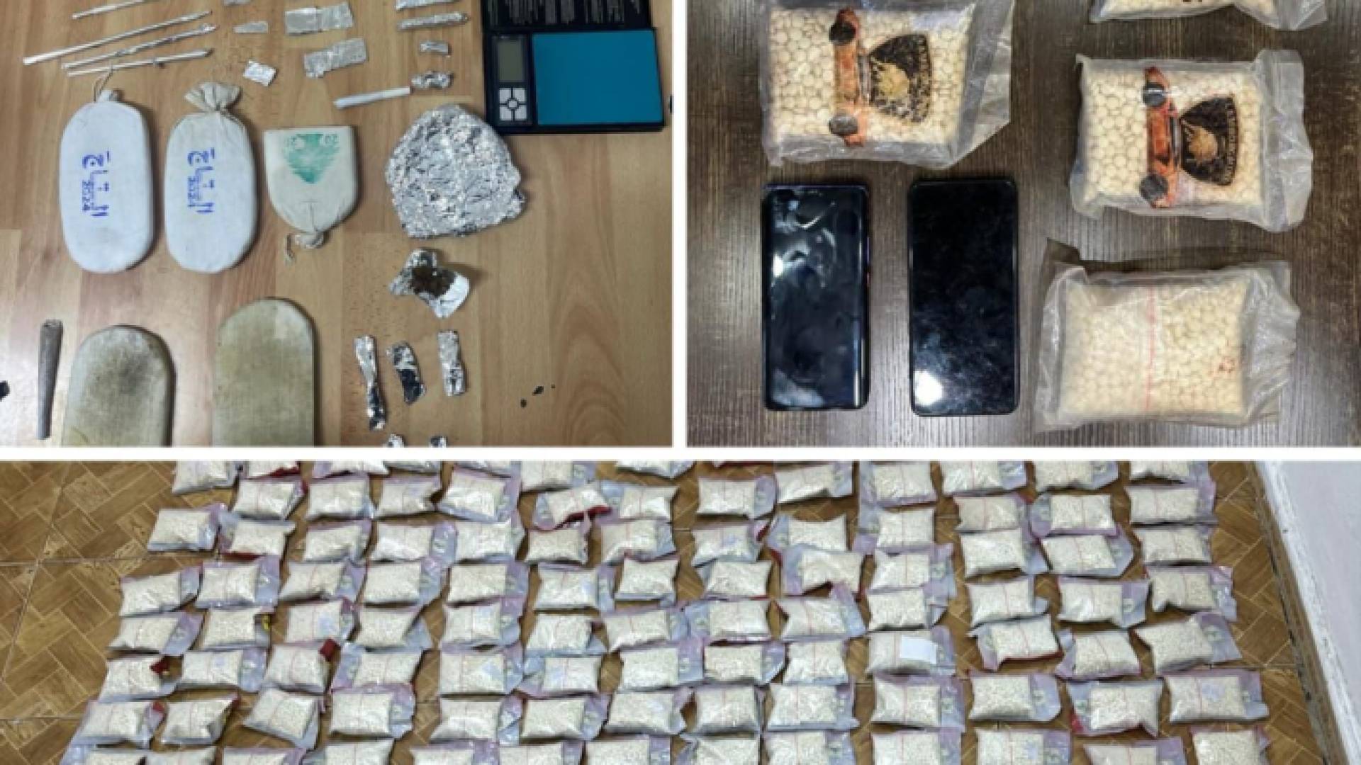 جزء من المضبوطات التي احبطتها مكافحة المخدرات