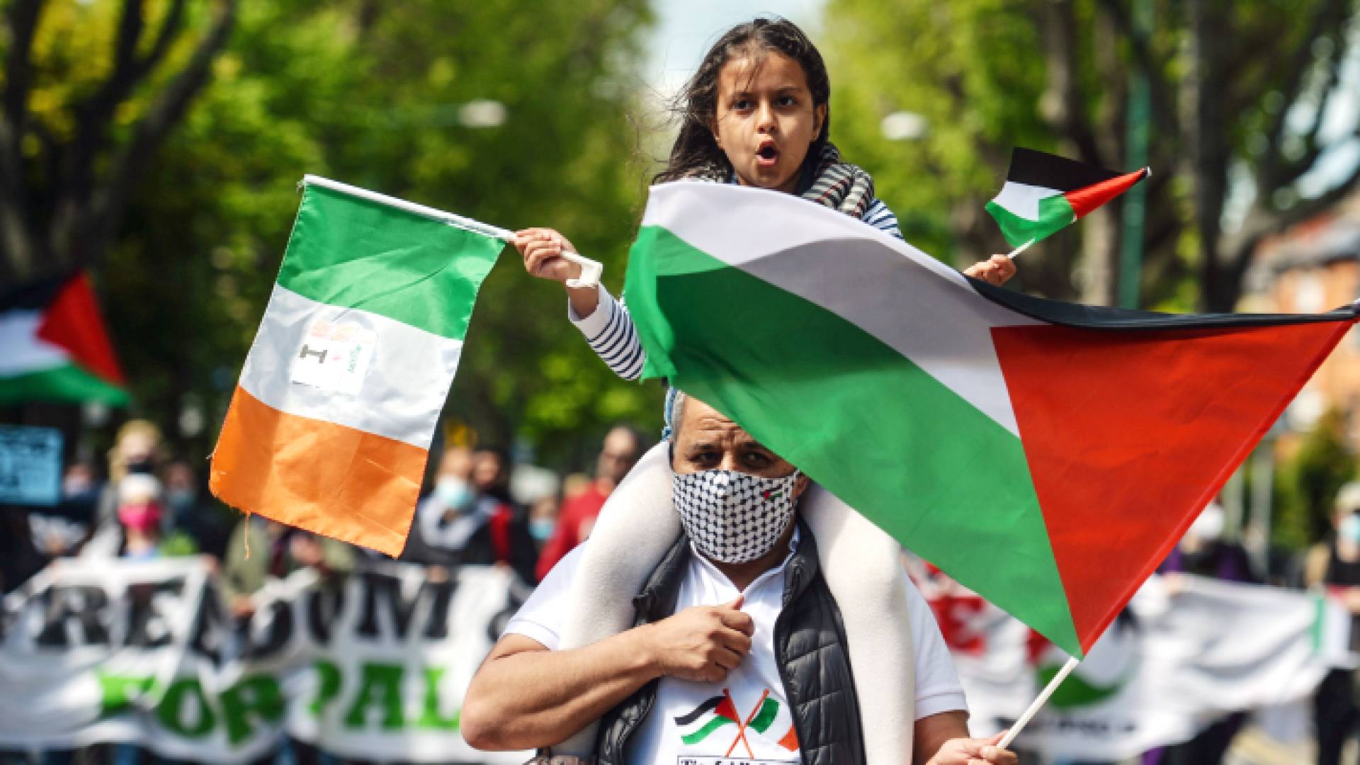 مظاهرة في إيرلندا نصرة للفلسطينيين