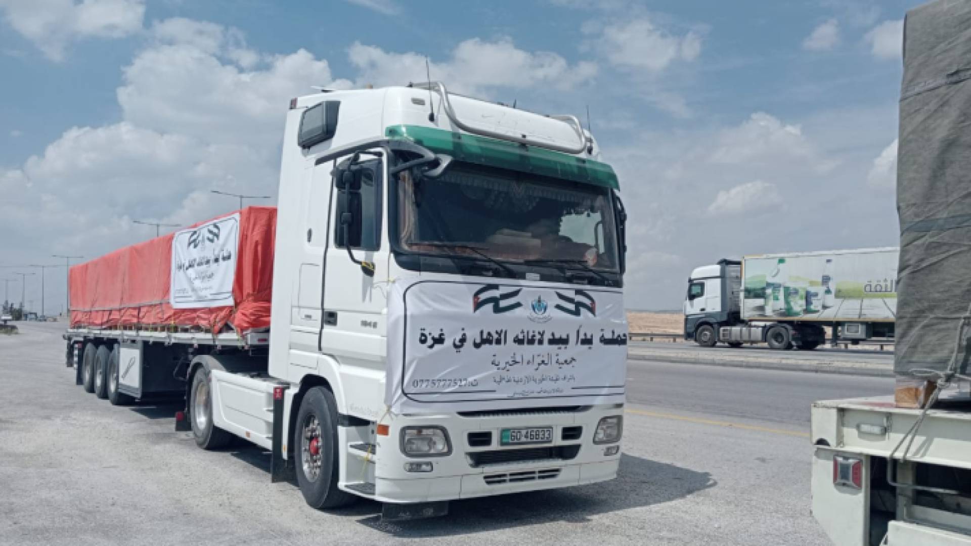 شاحنة مساعدات أردنية متوجهة إلى غزة