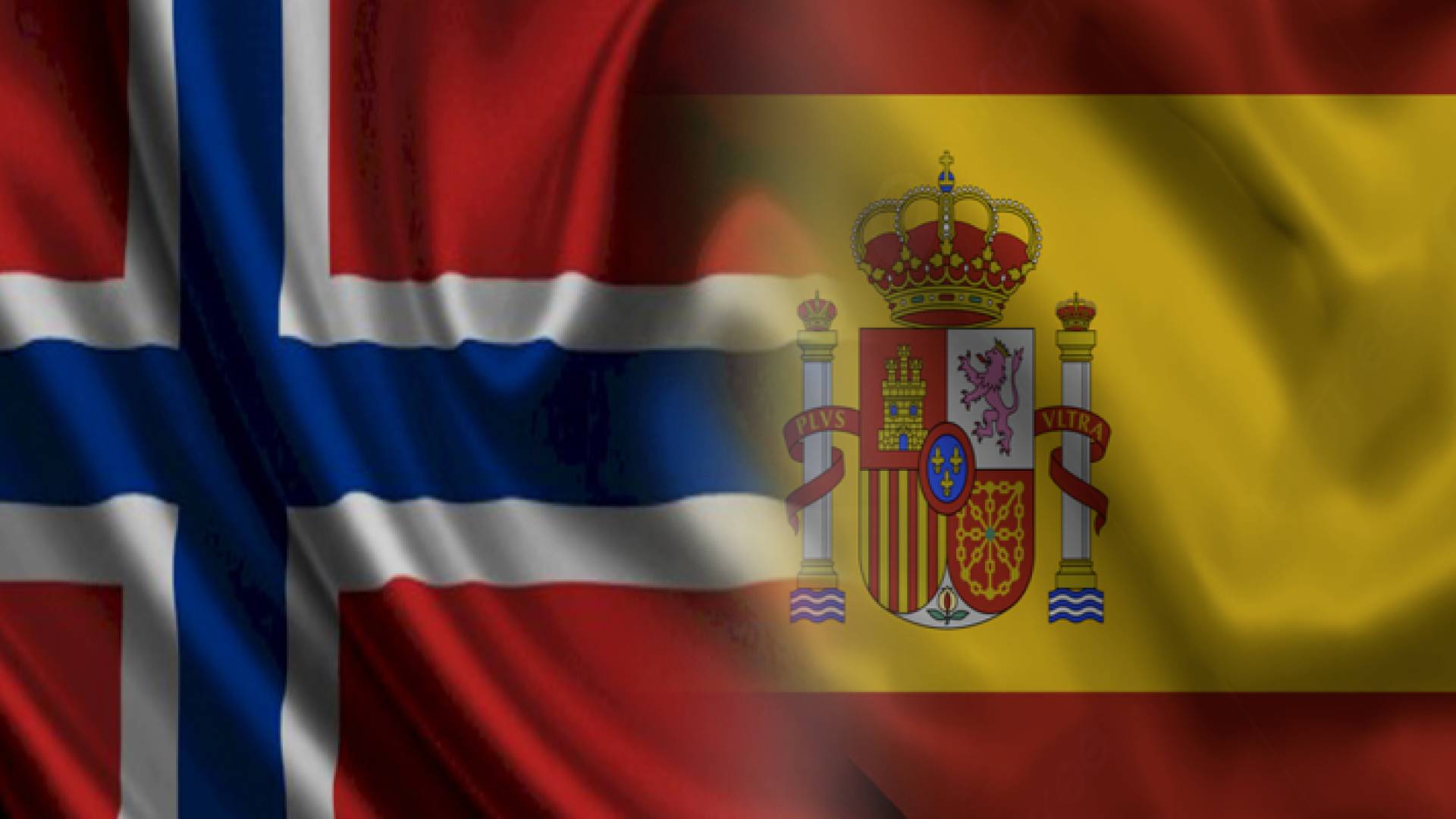العلم الإسباني والنرويجي