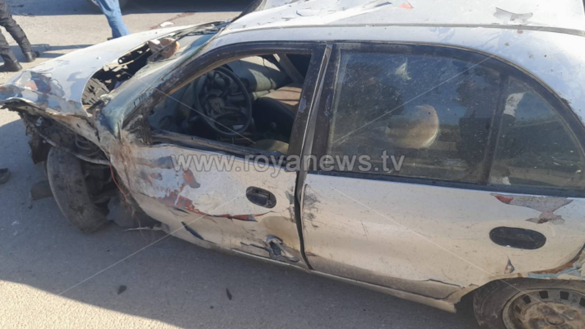 إحدى المركبات التي تضررت نتيجة لحادث السير
