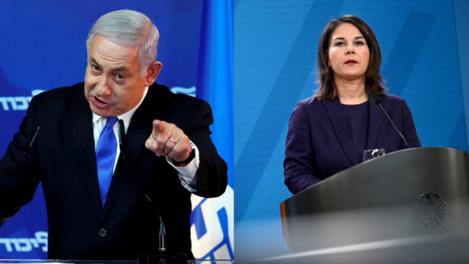 وزيرة الخارجية الألمانية انالنا بربوك ورئيس وزراء الاحتلال بنيامين نتنياهو