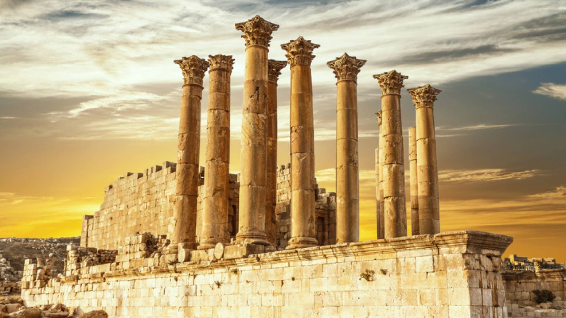 جانب من مدينة جرش الأثرية