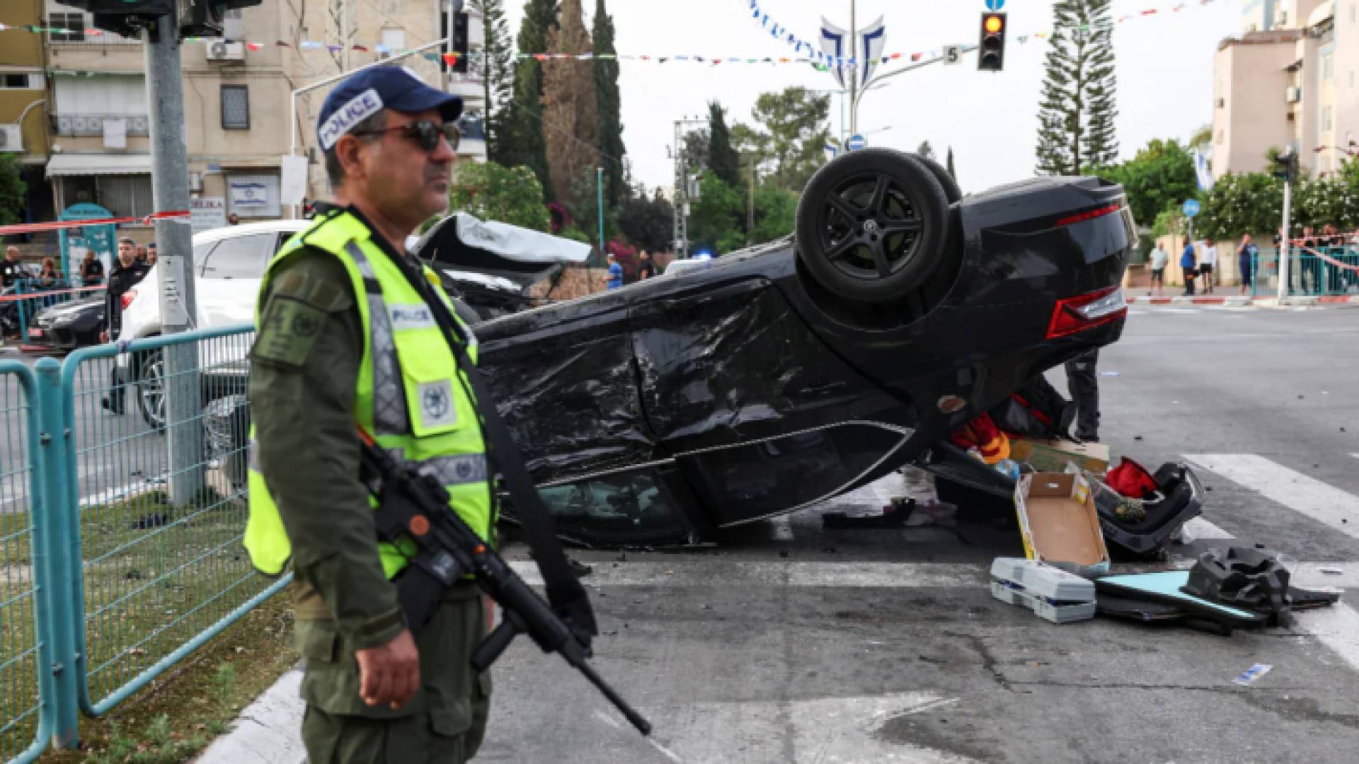 مركبة بن غفير بعد تعرضه لحادث سير