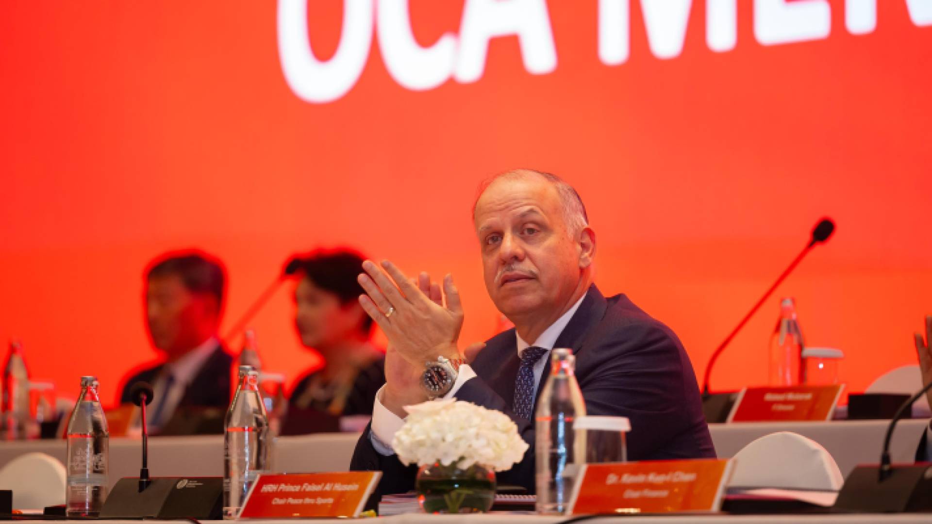 رئيس اللجنة الأولمبية الأردنية الأمير فيصل بن الحسين في أعمال الجمعية العمومية الثالثة والأربعين للمجلس الأولمبي الآسيوي.