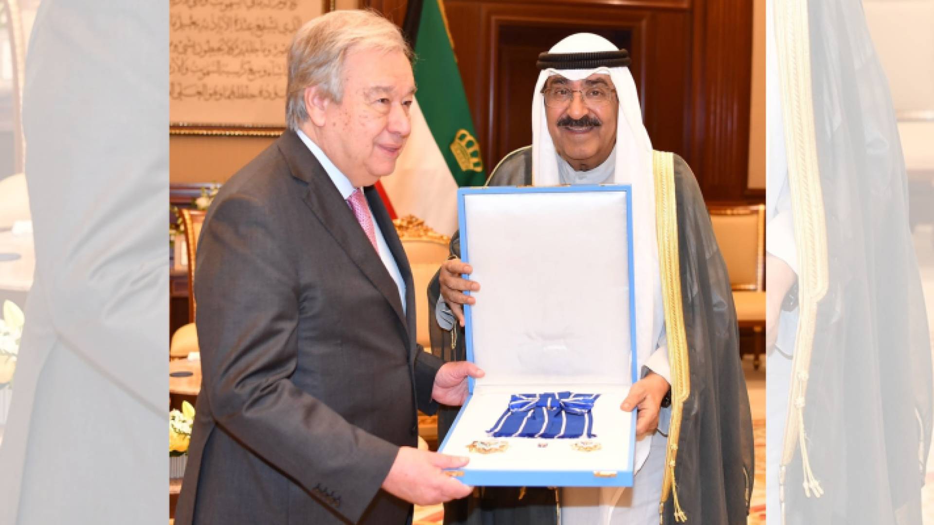 أمير الكويت يمنح غوتيريش وسام الكويت ذو الوشاح من الدرجة الممتازة