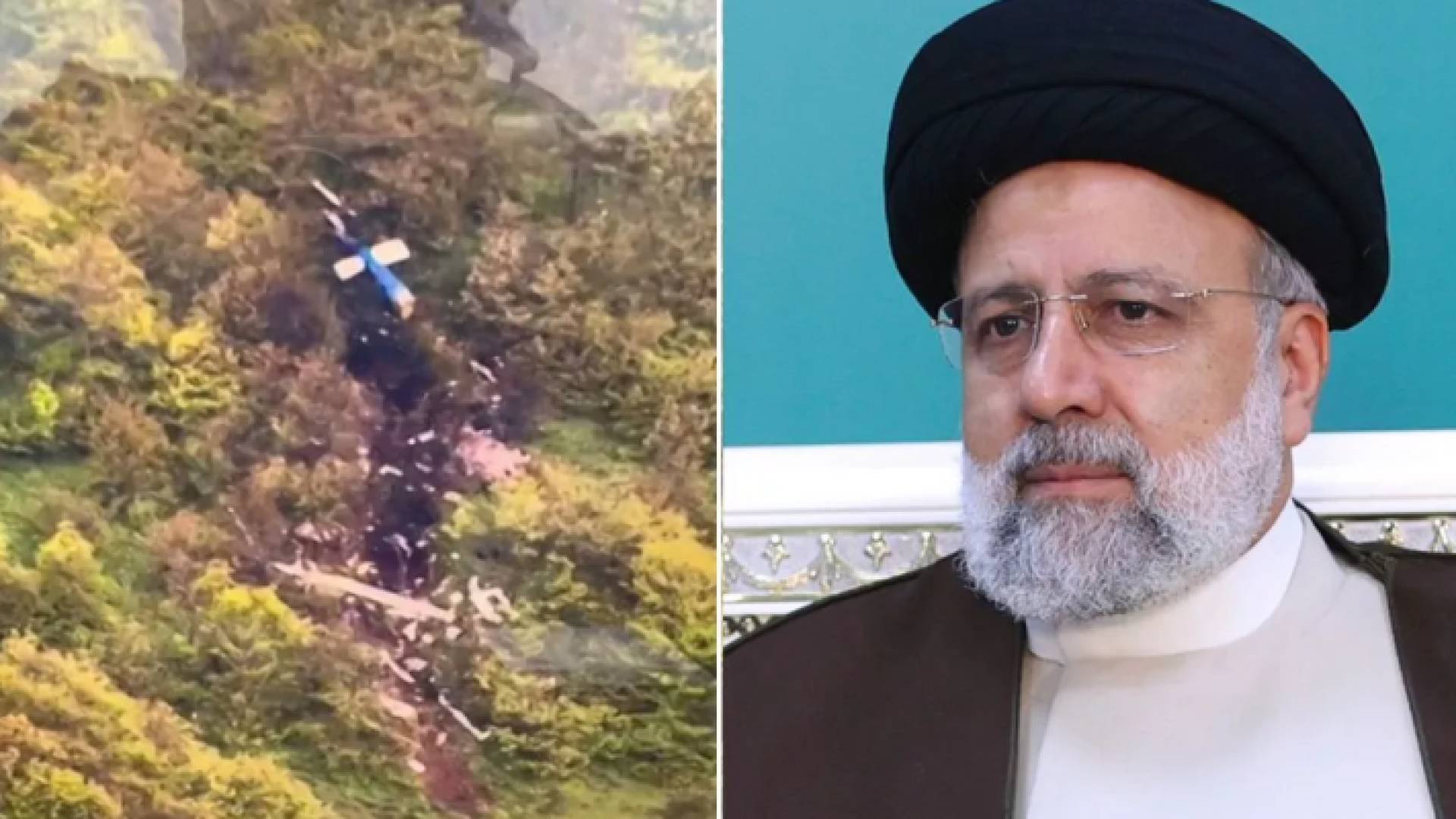 الرئيس الإيراني الراحل إبراهيم رئيسي وحطام الطائرة التي كان يستقلها