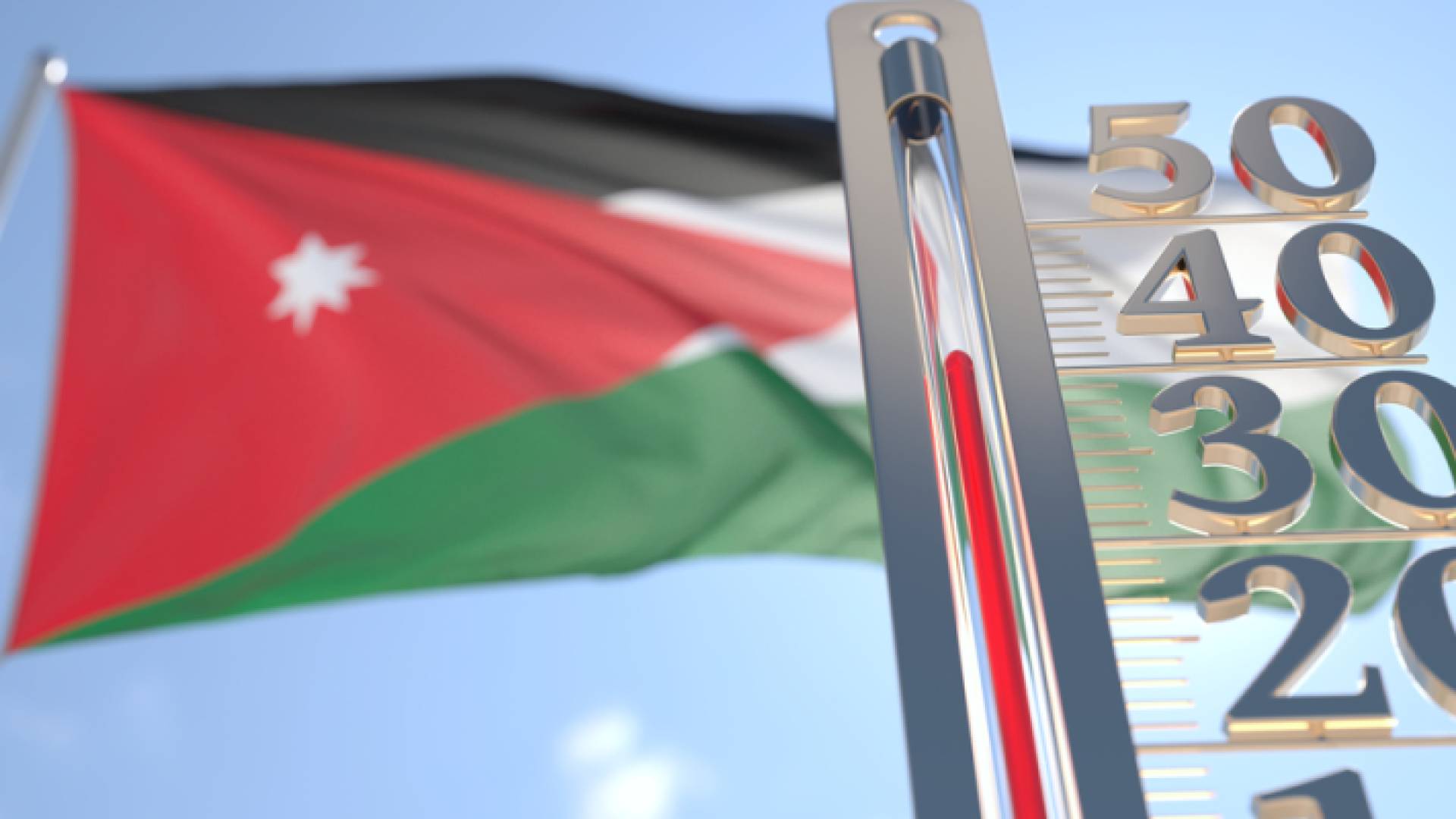 علم الأردن وميزان حرارة