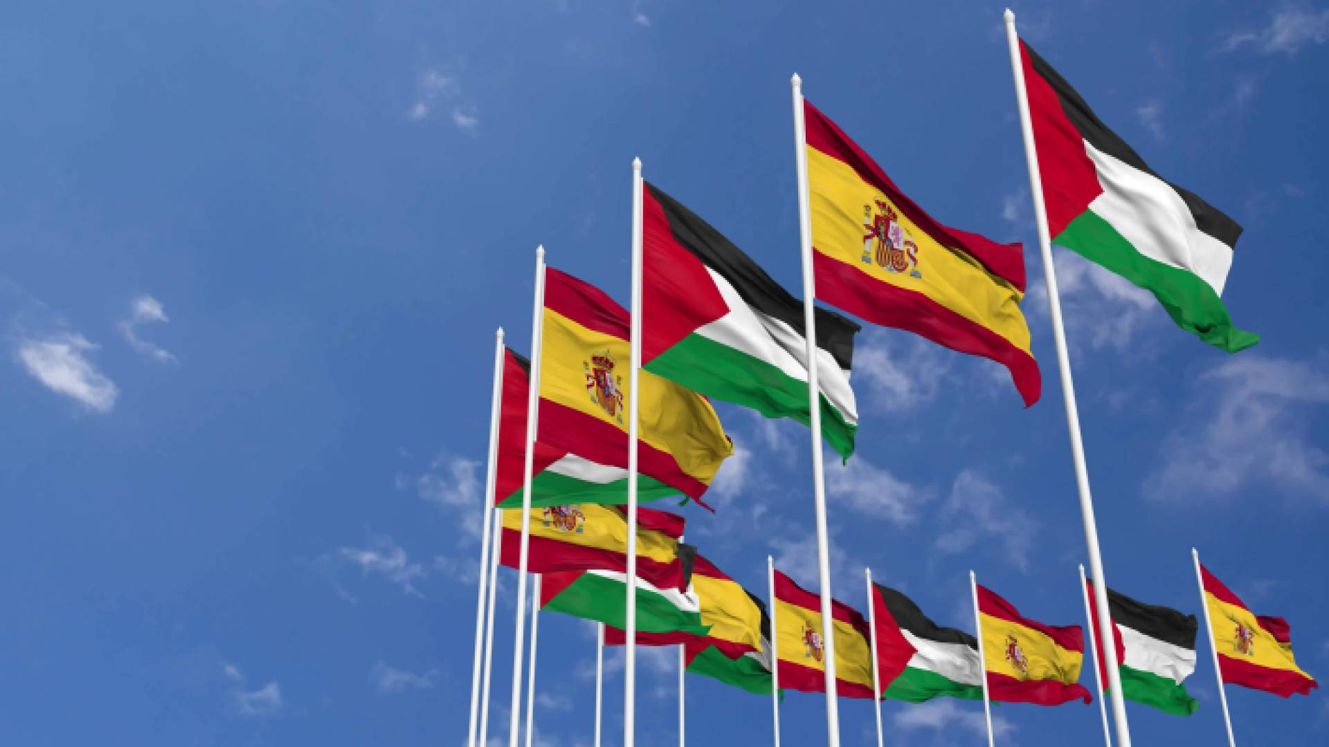 علم فلسطين وإسبانيا