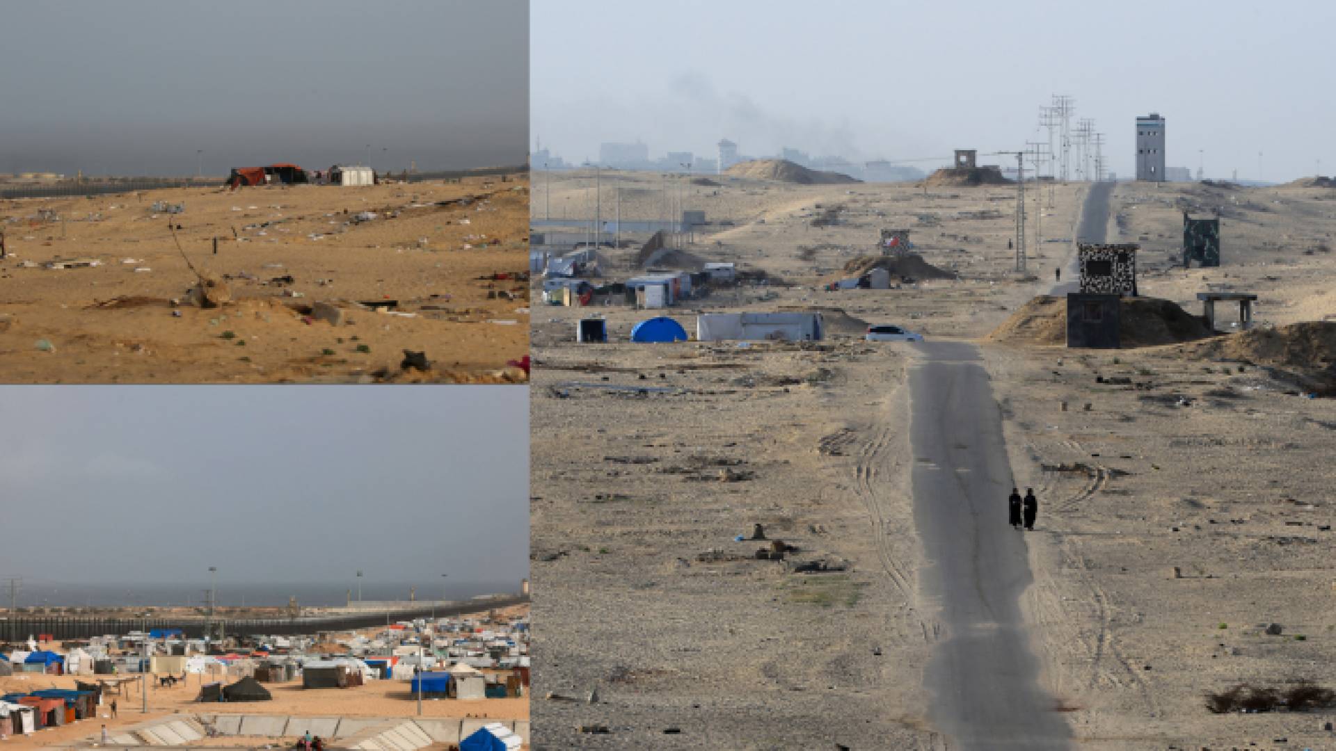 صور تظهر مخيم يؤوي نازحين فلسطينيين في رفح جنوب قطاع غزة