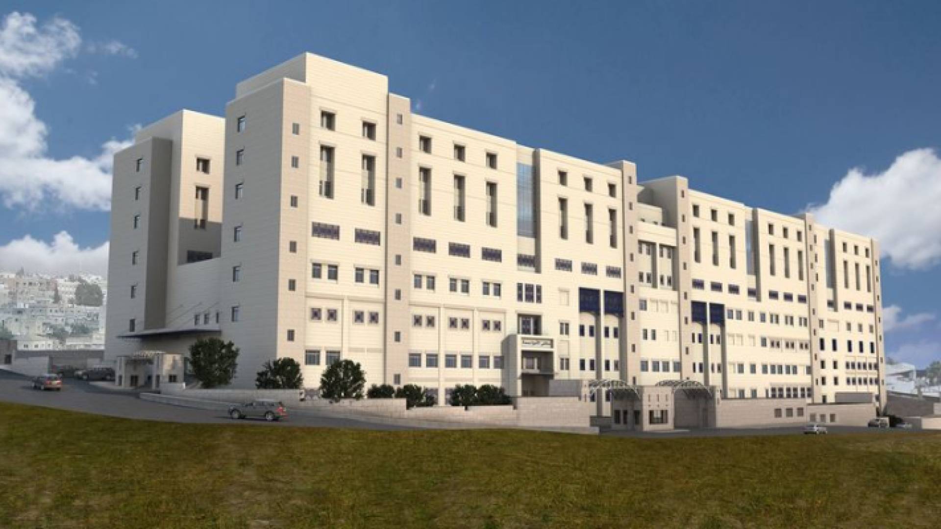 رسم هندسي لمشروع مستنشفى الأميرة بسمة الجديد