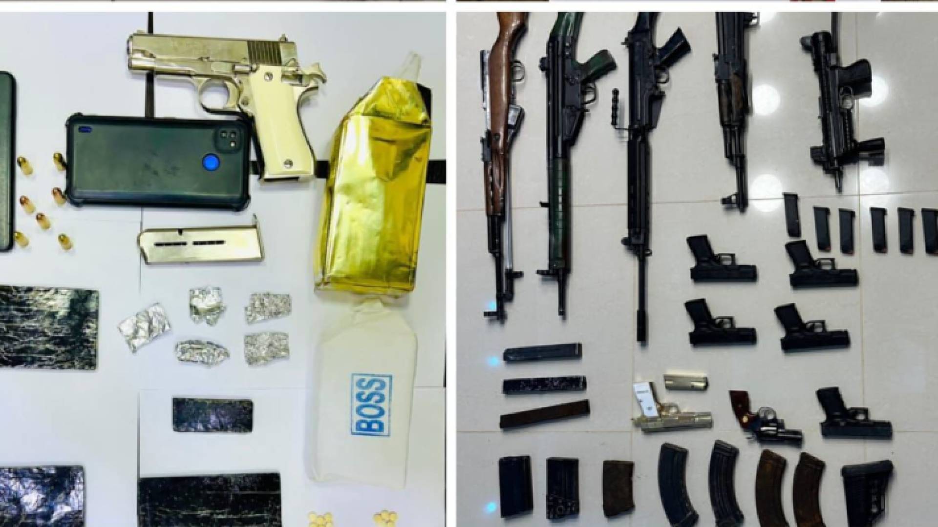 أسلحة ومخدرات تم ضبطها من قبل إدارة مكافحة المخدرات