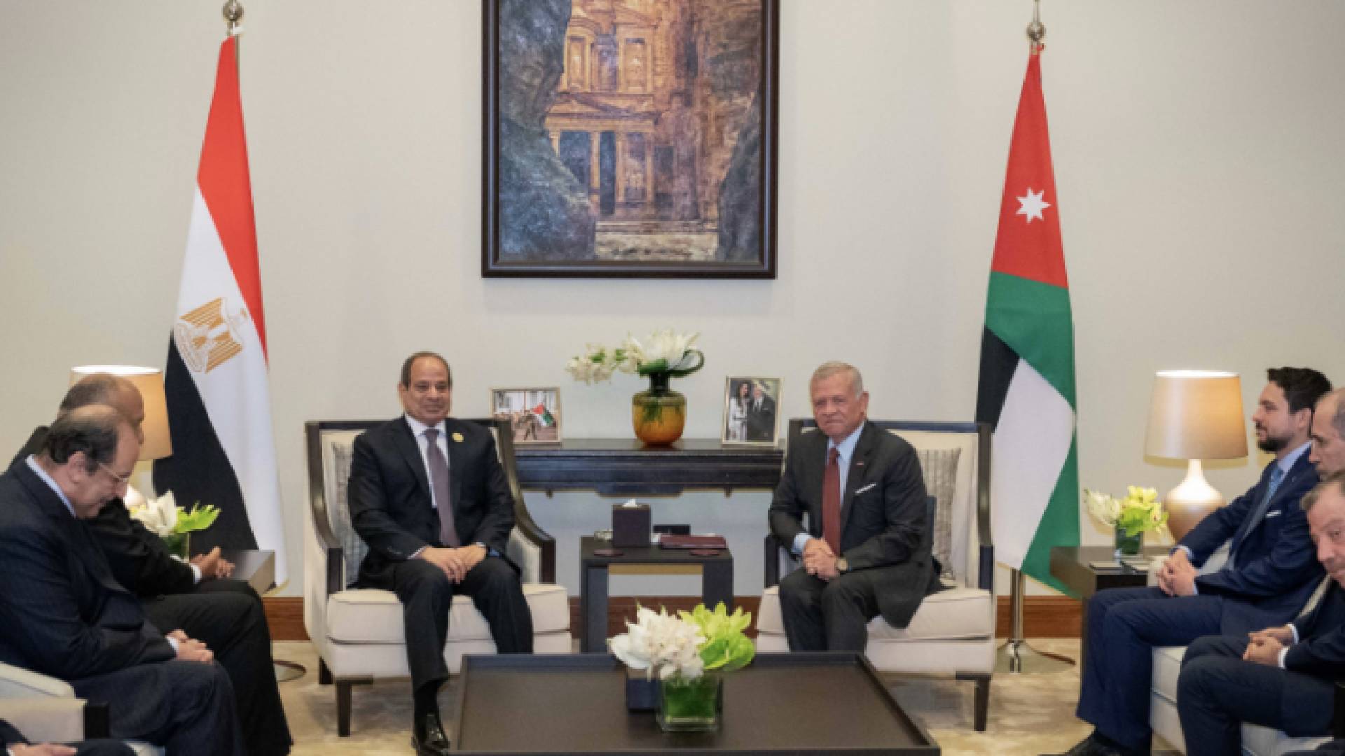 جلالة الملك عبدالله الثاني والرئيس المصري عبدالفتاح السيسي