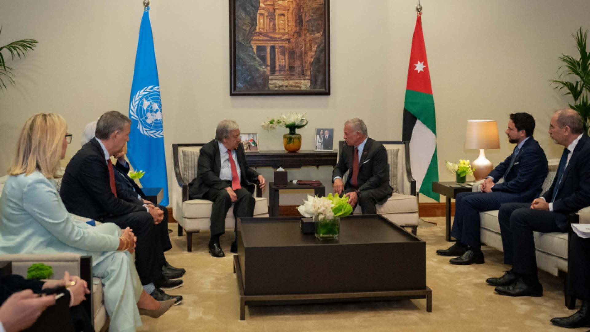 جلالة الملك عبدالله الثاني والأمين العام للأمم المتحدة أنطونيو غوتيريش