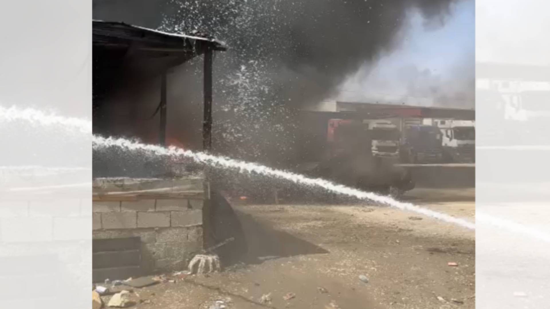 من عملية إخماد الحريق