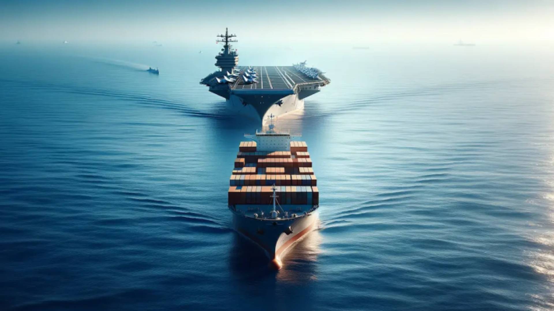 صورة تبين حاملة طائرات