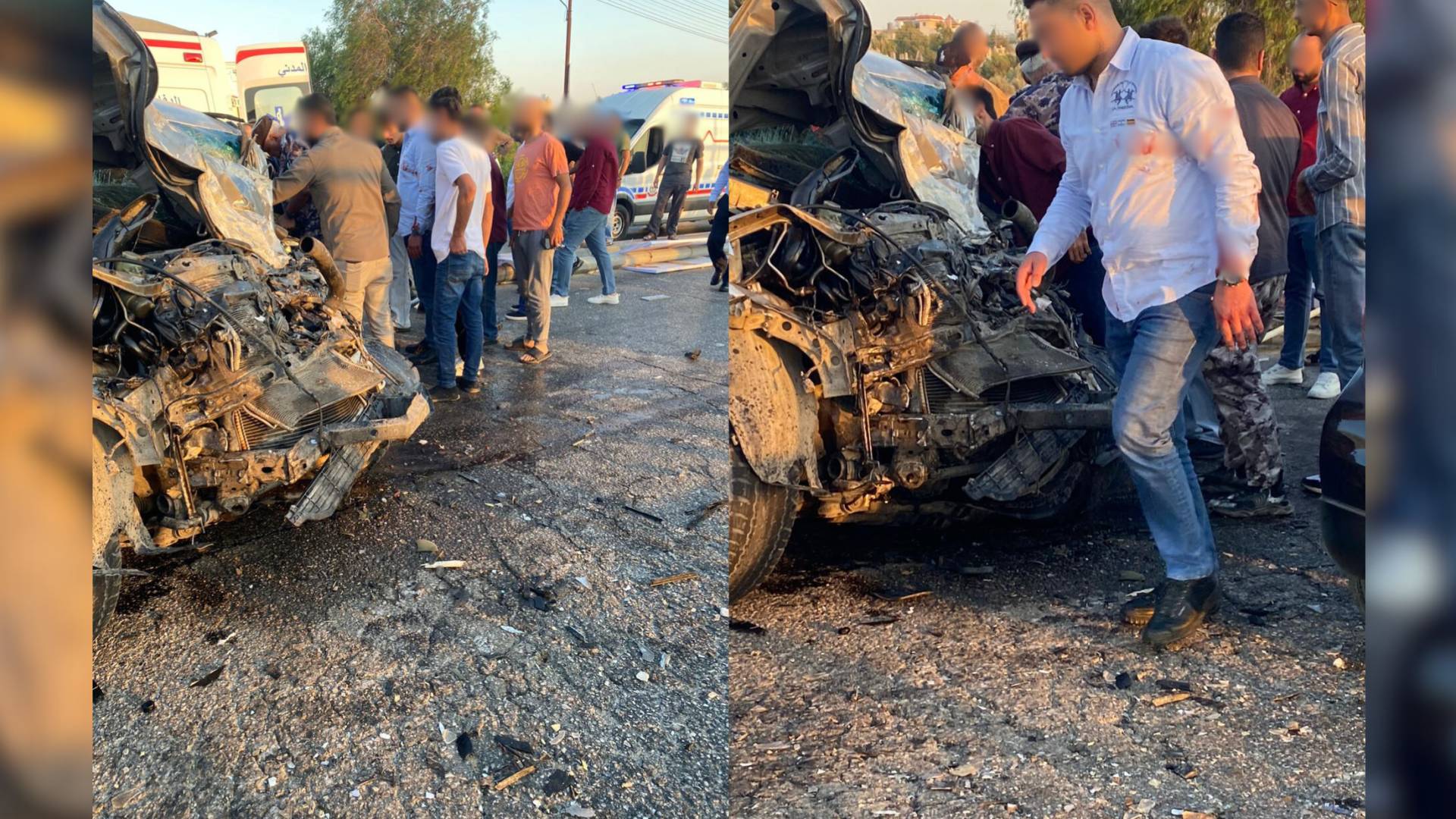 صورة حادث التصادم في مأدبا