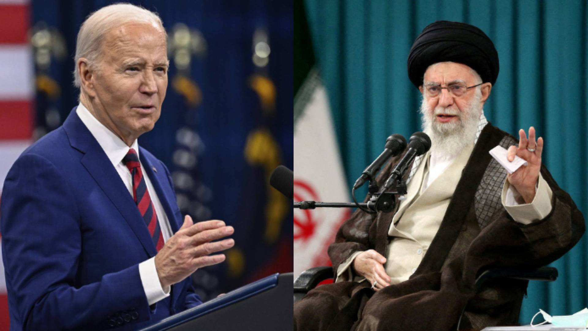 المرشد الأعلى الإيراني علي خامنئي والرئيس الأمريكي جو بايدن