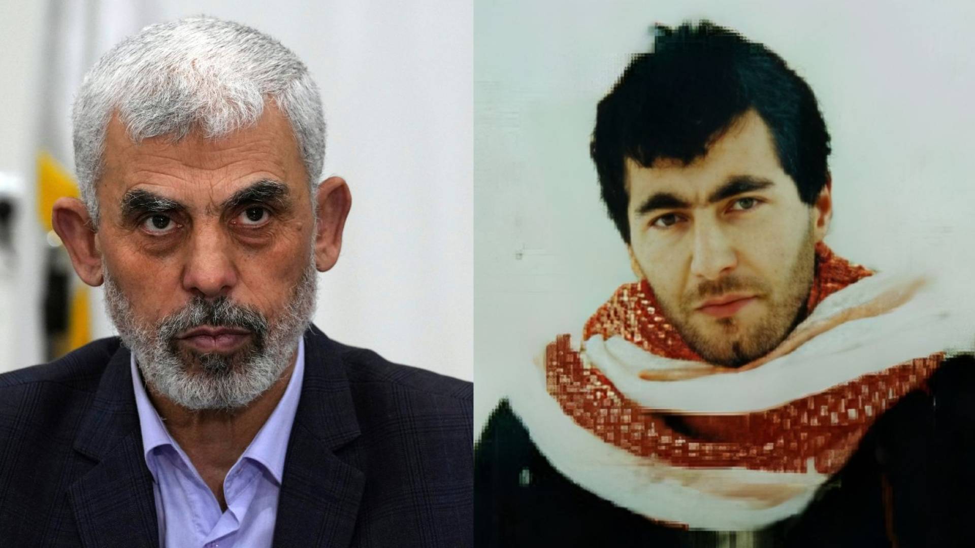 القيادي في كتائب القسام يحيى عياش(يمينا)، رئيس المكتب السياسي لحماس يحيى السنوار (يسارا)