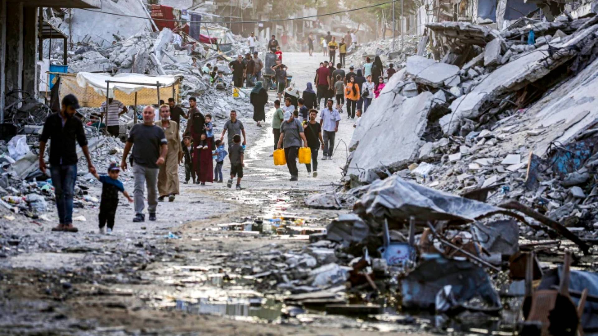 جانب من الدمار الذي خلفه عدوان الاحتلال على غزة