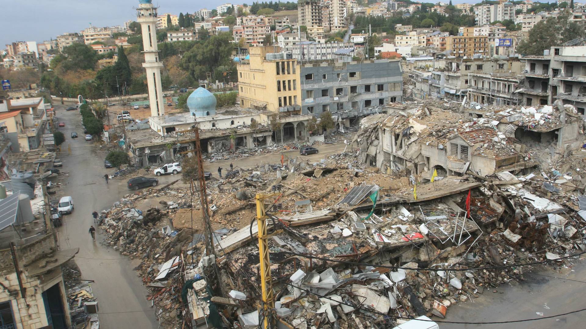 الأضرار التي لحقت بمدينة النبطية بجنوب لبنان