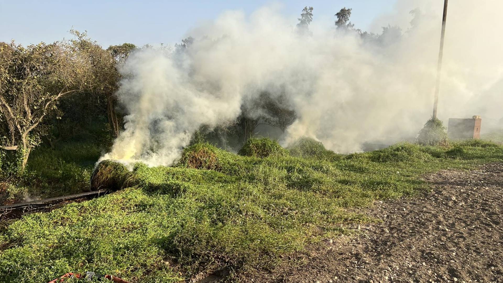 حريق مواد زراعية