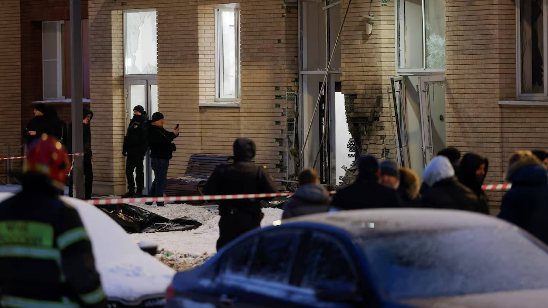 آثار الانفجار في موسكو