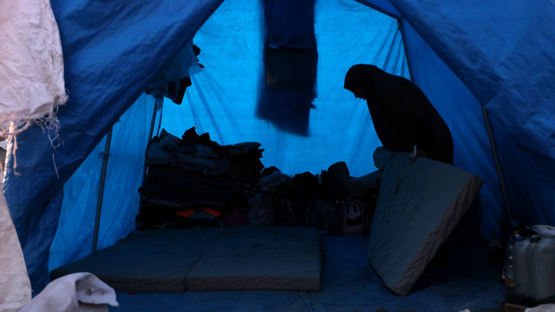 خيمة نزوح لعائلة في غزة