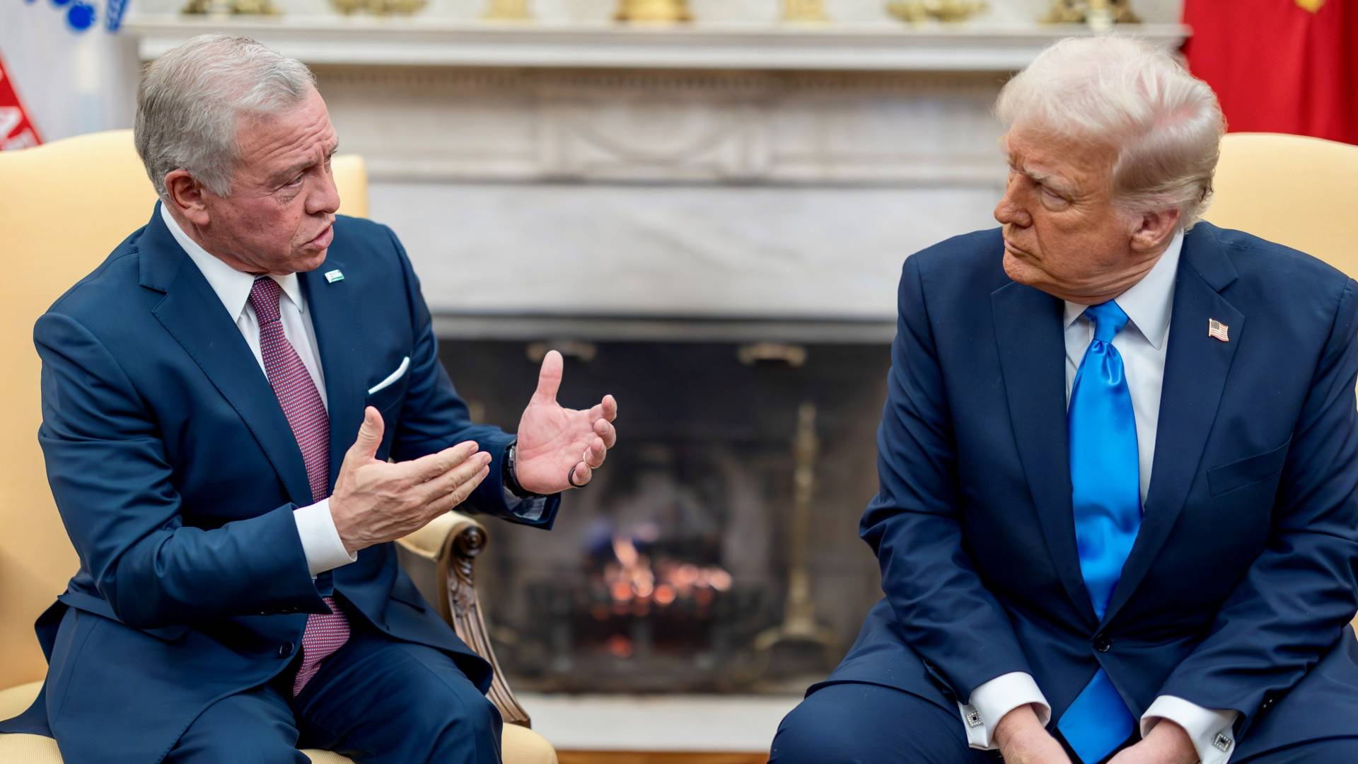 خلال لقاء جلالة الملك عبدالله الثاني مع الرئيس الأمريكي دونالد ترمب