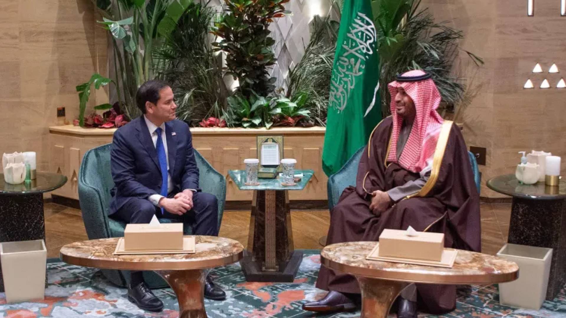 ولي العهد السعودي الأمير محمد بن سلمان ووزير الخارجية الأمريكي ماركو روبيو