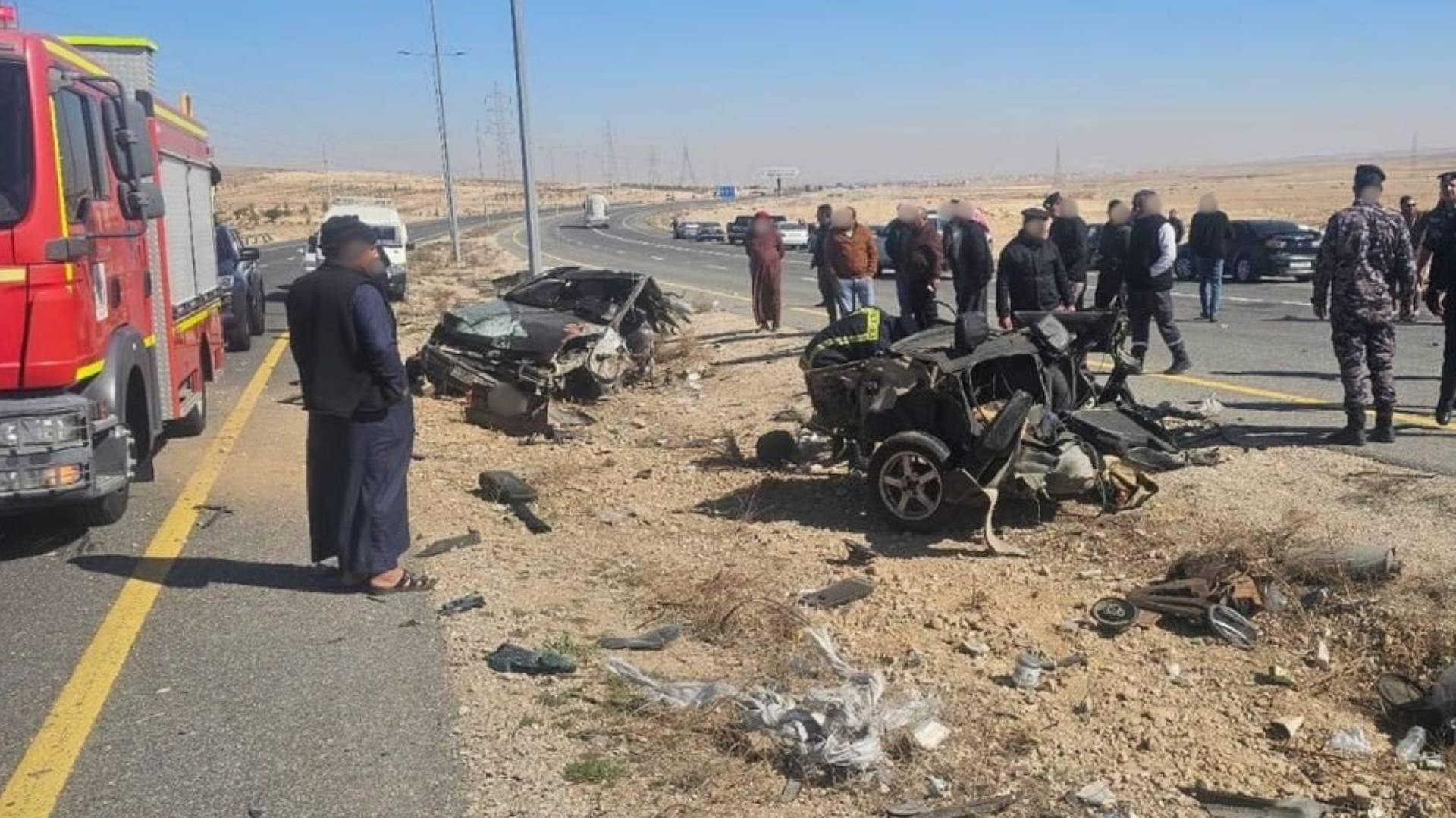 حادث سير على الطريق الصحراوي