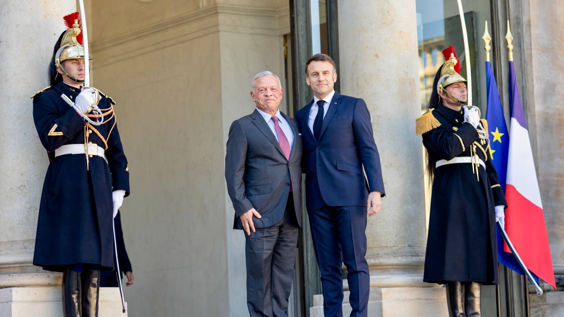 جلالة الملك عبدالله الثاني والرئيس الفرنسي إيمانويل ماكرون