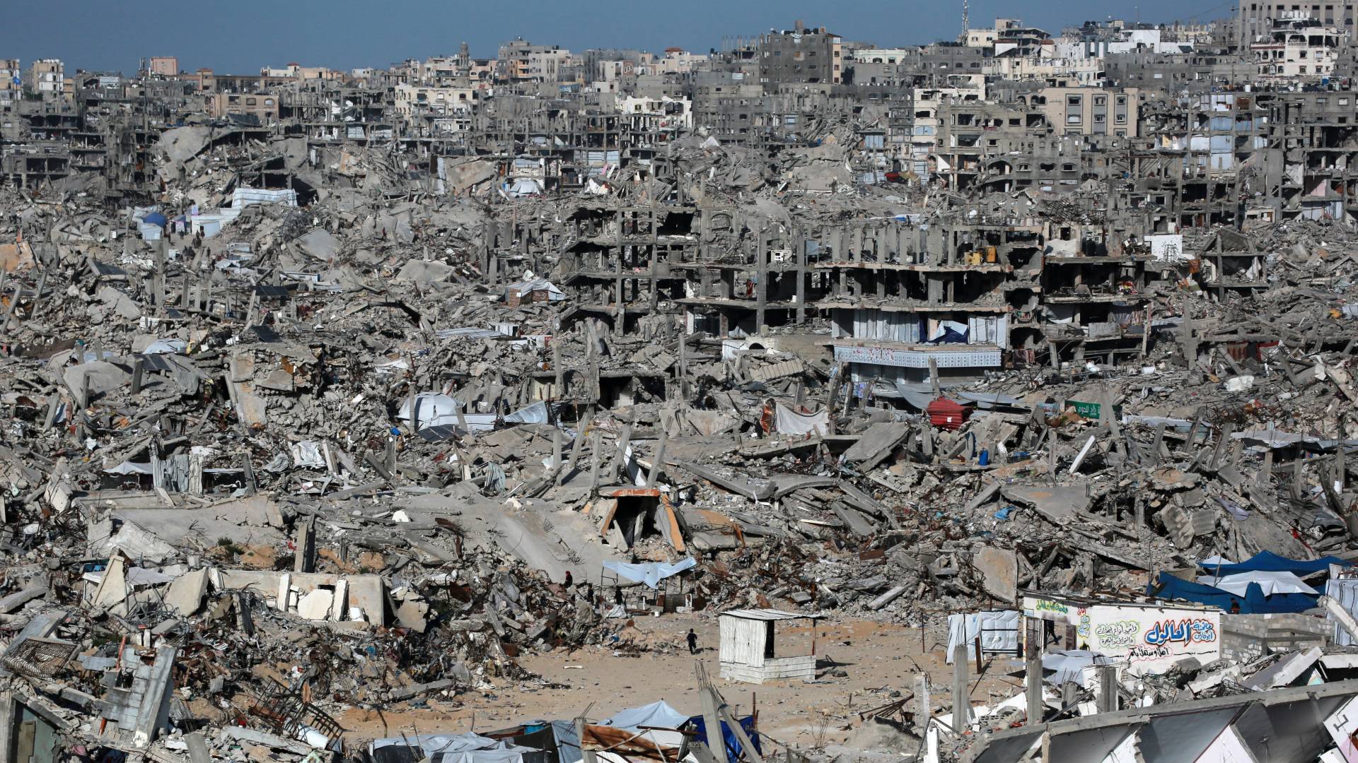 حي مدمر جراء العدوان في مخيم جباليا للاجئين شمال قطاع غزة